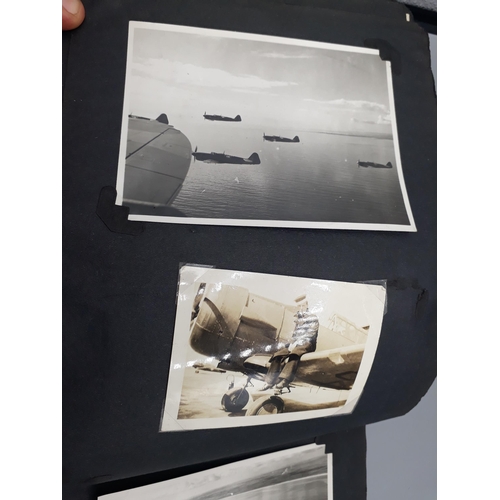 739 - A WWII Photograph Album of John W. Hayter containing 157 photos of Royal Navy Fleet Air Arm interest... 