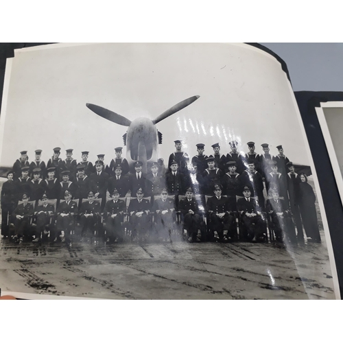 739 - A WWII Photograph Album of John W. Hayter containing 157 photos of Royal Navy Fleet Air Arm interest... 