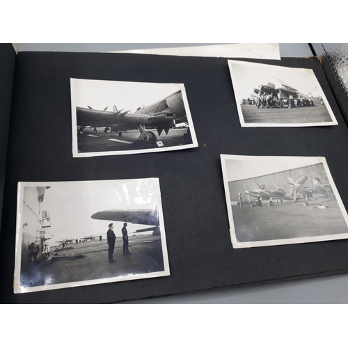 739 - A WWII Photograph Album of John W. Hayter containing 157 photos of Royal Navy Fleet Air Arm interest... 