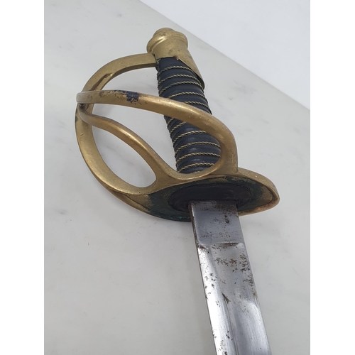 741 - An American Civil War 1860 Pattern style Cavalry Sabre stamped 'Ames, Chicopee, Massachusetts' in st... 