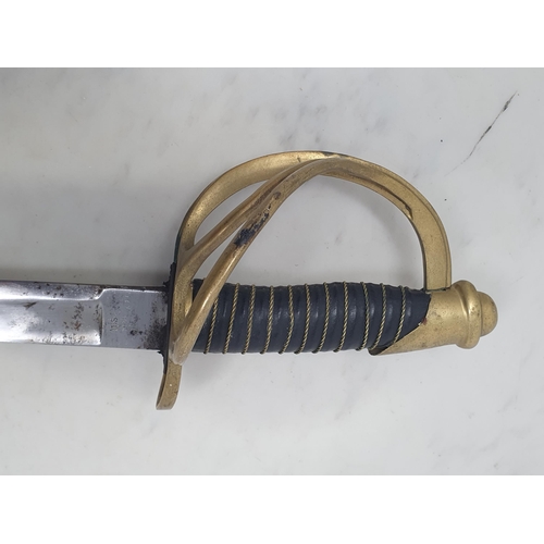 741 - An American Civil War 1860 Pattern style Cavalry Sabre stamped 'Ames, Chicopee, Massachusetts' in st... 