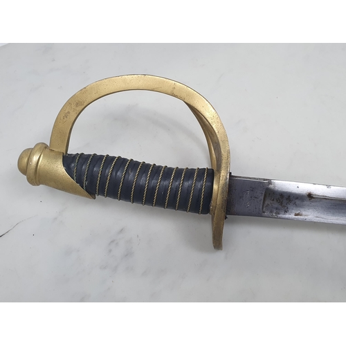 741 - An American Civil War 1860 Pattern style Cavalry Sabre stamped 'Ames, Chicopee, Massachusetts' in st... 