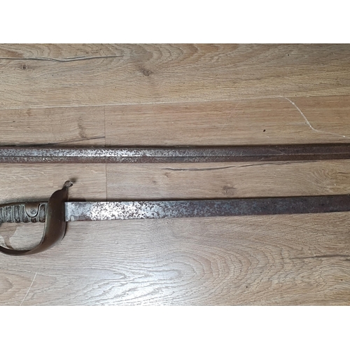 761 - A Victorian British Cavalry Sword with silver wire bound shagreen grip, blade heavily rusted 3ft 5in... 