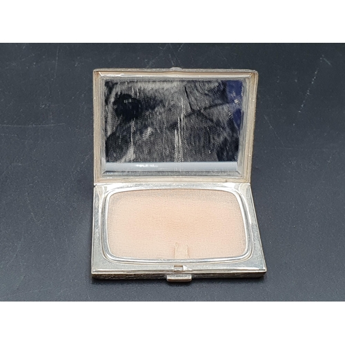 102 - A Continental silver rectangular Powder Compact with textured finish, marked 925