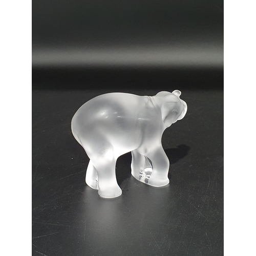 352 - A Lalique opalescent glass baby Elephant 'Timora' engraved Lalique France to foot, 3 1/2in high