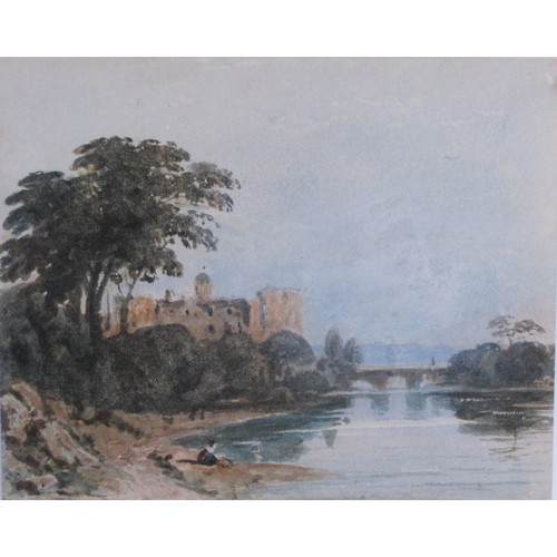 284 - JOHN VARLEY OWCS (1778-1842) Warwick Castle, watercolour, 5 x 7 1/2 in; together with another waterc... 