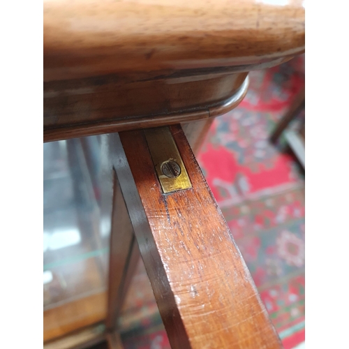 525 - A good quality late Victorian burr walnut Display Cabinet with moulded top above a single glazed doo... 