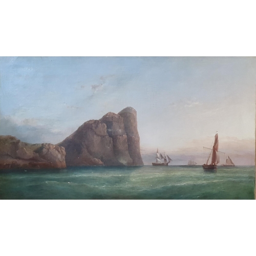 411 - JAMES HARRIS OF SWANSEA. Off Worms Head, oil on canvas, 24 x 42 1/2 in 

A comparable work by the ar... 