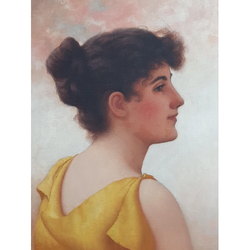 444 - WALTER BLACKMAN (American 1847-1928) A young Beauty, signed, oil on canvas, 15 x 13 in
 
  Walter Bl... 