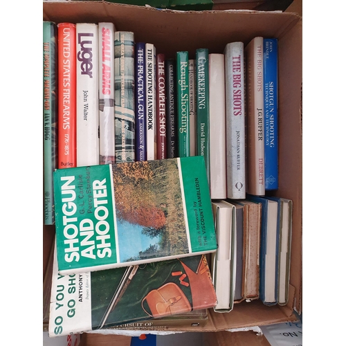 102 - Four boxes of Books; Shooting, Guns, Big Game, etc.