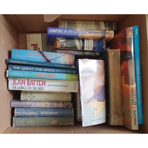 110 - Six boxes of Books; Ward Lock Guides, Naval, Aviation & Military Obituaries, History, etc.