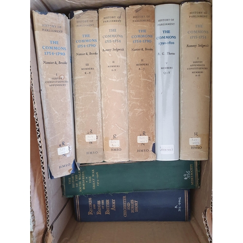 113 - Eight boxes of Books including Britannia Journals, Oxford Dictionary of National Biography, History ... 