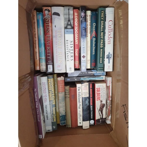 116 - Five boxes of Books; Military History, Churchill, Rural interest, etc.