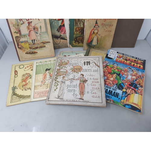 125 - A collection of antique Children's Books including 'Old Mother Goose's Rhymes & Tales', 'A Natural H... 