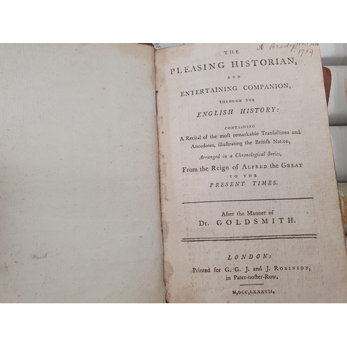 127 - A box of antique Books including 'Pinnock's Goldsmith's Rome'; PATTERSON, Daniel, 'A New and Accurat... 