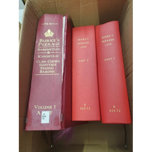 14 - Three boxes; Debretts and Burke's Peerage