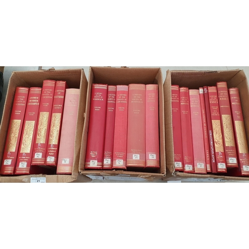 21 - Three boxes of The Victoria History of the Counties of England including Leicester, Northampton, War... 