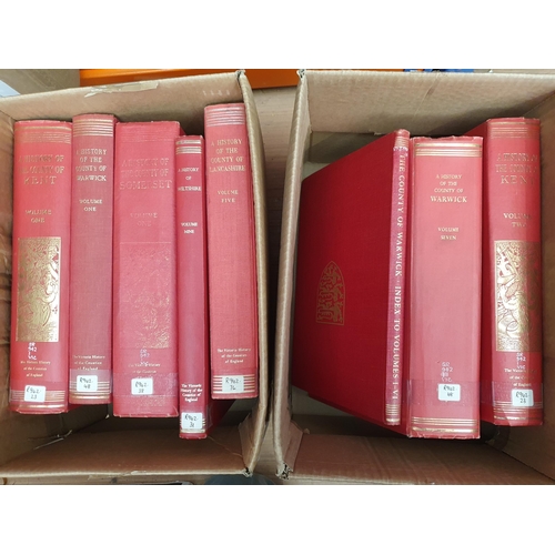 22 - Two boxes of The Victoria History of the Counties of England including Kent, Warwick, Somerset, Wilt... 