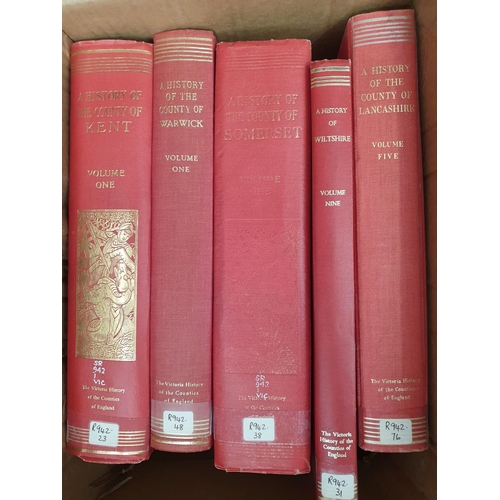 22 - Two boxes of The Victoria History of the Counties of England including Kent, Warwick, Somerset, Wilt... 