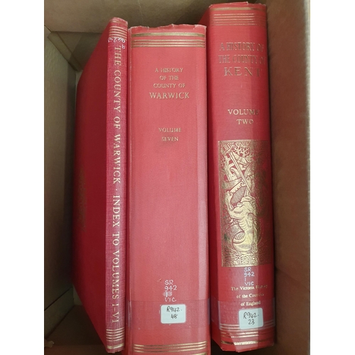 22 - Two boxes of The Victoria History of the Counties of England including Kent, Warwick, Somerset, Wilt... 