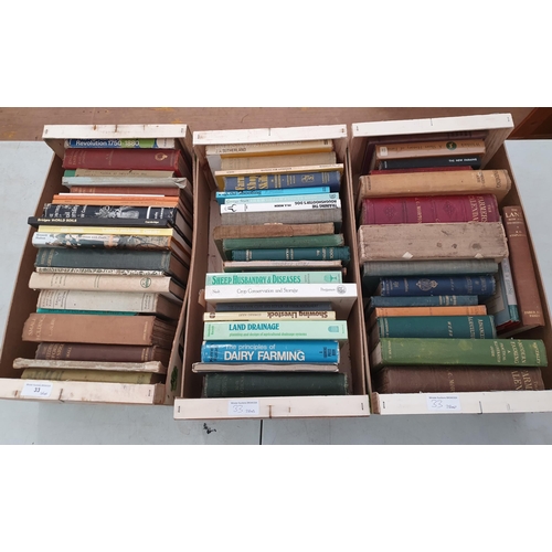 33 - Three boxes of Book, Agriculture. Shooting, Livestock Management