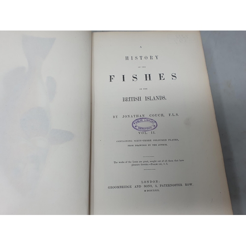 39 - COUCH, Jonathan F.L.S.; A History of Fishes of the British Isles, 4 Vols., printed by Groombridge & ... 