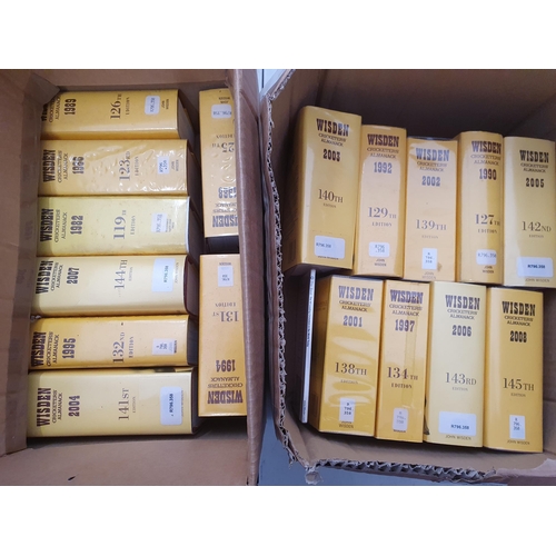 42 - Three boxes of Wisden Cricketer' Almanacs