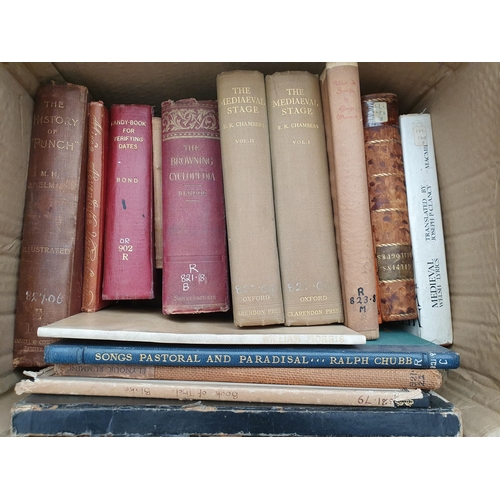 68 - Two boxes of Books; Anglo-Saxon and Medieval interest including; BOSWORTH & TOLLIER, 'An Anglo-Saxon... 