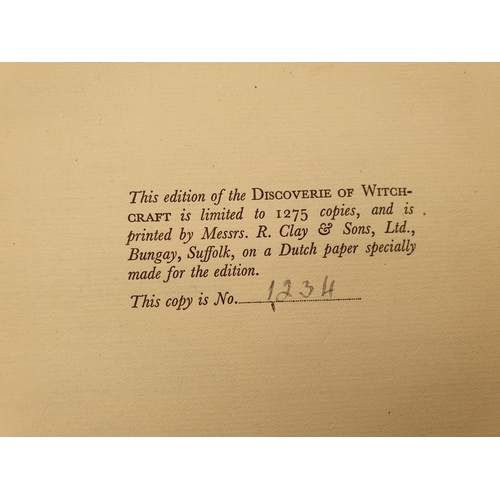 74 - SCOT, Reginald, 'The Discoverie of Witchcraft', published John Rodker, 1920, No.1234 of 1275 copies