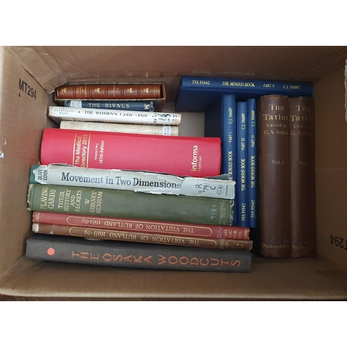 89 - Four boxes of Books including 'The Black Books of St David's', 'The Morris Book', 'The Tatler', 'The... 