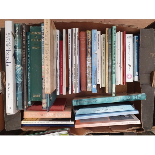 94 - Four boxes of Books and VHS including Ornithology, Falconry, Antiques, etc.