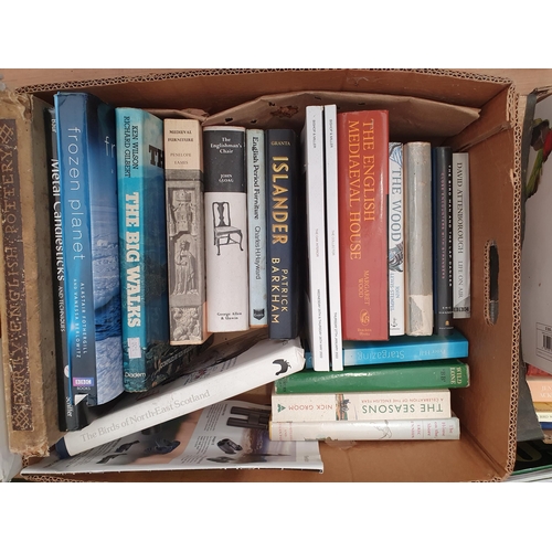 94 - Four boxes of Books and VHS including Ornithology, Falconry, Antiques, etc.