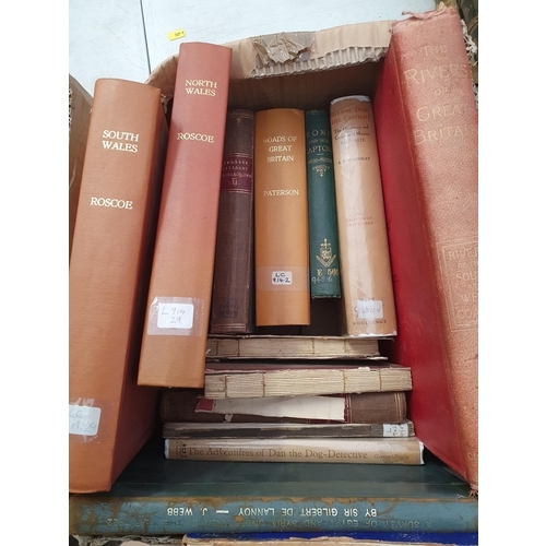 43 - Three boxes of Books; Topography, 'Miscellanea Genealogica et Heraldica',  ROSCOE, Thomas; 'South Wa... 