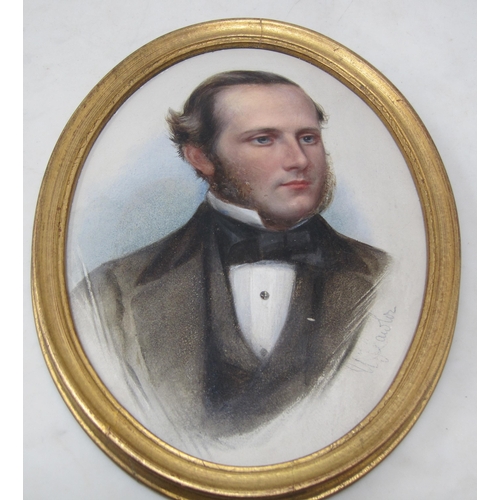 404 - UNIACKE JAMES LAWLOR. Portrait of a Gentleman, quarter-length, signed, oil on board, oval, 7 1/2 x 6... 