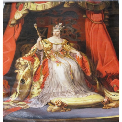 406 - ENGLISH SCHOOL, 20TH CENTURY (In the manner of Winterhalter) Portrait of Queen Victoria, seated, wea... 