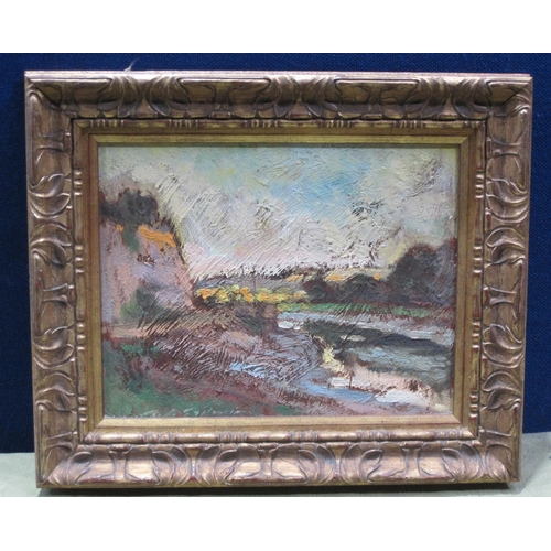 428 - GEORGE HARRIS. By a Footbridge; and Cattle watering by a Bridge, signed, oil on canvas, 12 x 19 in, ... 