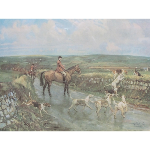 431 - LIONEL EDWARDS. 'The Four Burrow Hunt' (1956), reproduction in colours ,signed in pencil, 12 1/2 x 1... 