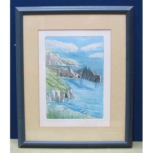 439 - PETER MACDONALD SMITH. Cliffs, Carn Leh Cove, signed and dated Sept (19)90, inscribed as title on la... 