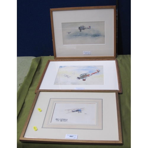 441 - HJALMAR ROSENVIGNE. 'Delivering the Goods', signed, watercolour, 5 x 7 1/2 in; and two other waterco... 