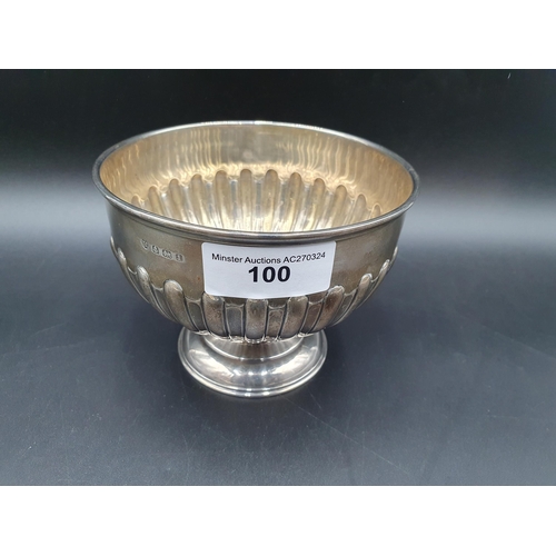 100 - An Edward VII silver circular semi-fluted Bowl, Birmingham 1908, 5in diam, 225gms