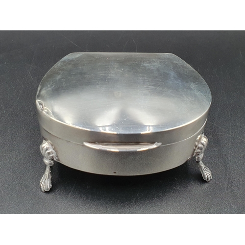 135 - A George V silver Trinket Box with hinged lid, plush interior on four shaped feet, Birmingham 1919