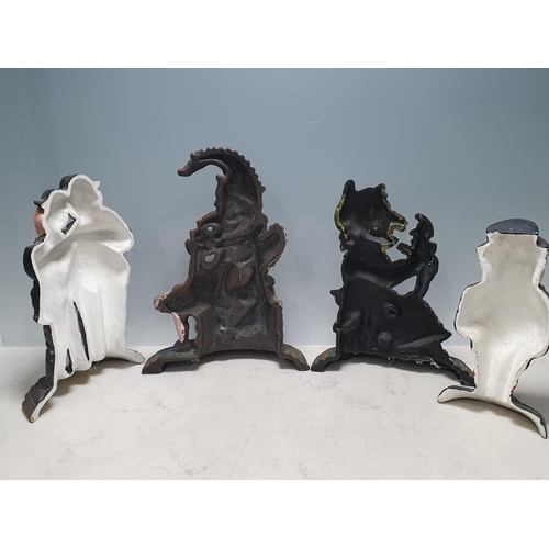 19 - Four cast metal Doorstops in the form of Punch and Judy, Laurel and Hardy and a British Bulldog (R3)