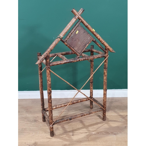 27 - A bamboo Stick Stand with tile back 2ft 7in H x 2ft 4in W (R3)