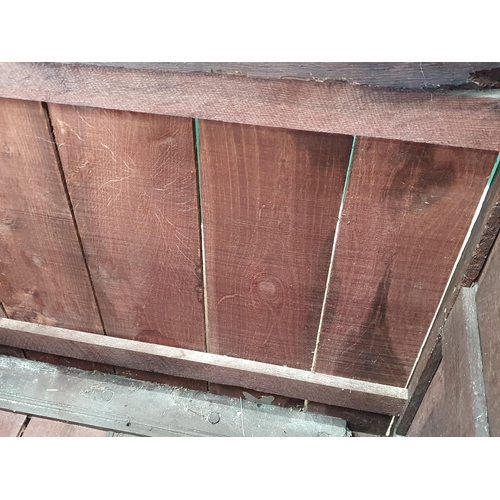 28 - An oak panelled Mule Chest utilising antique and later parts, 2ft 9