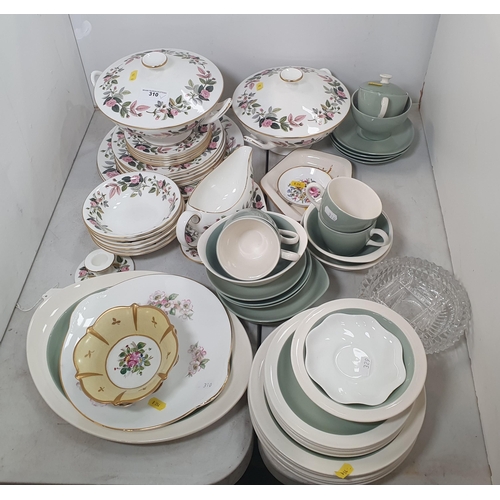 310 - A collection of Wedgwood 'Hathaway Rose' Dinnerware, Wedgwood part Tea Service, Royal Worcester 'Eve... 