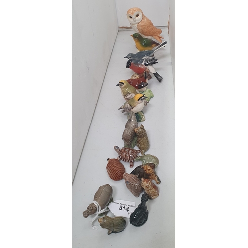 314 - A collection of Beswick and Wade Wimsie bird and animal Figures (R5)