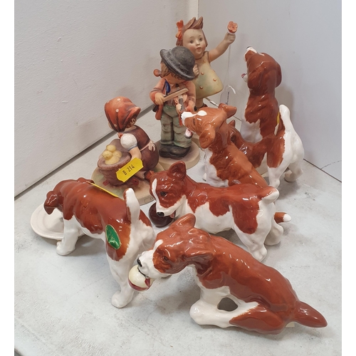 391 - Six Beswick Puppies and three Goebel Figurines (R5)