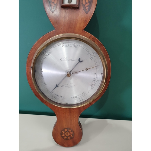 4 - A 19th Century mahogany banjo Barometer A/F 3ft 1in H (R1)