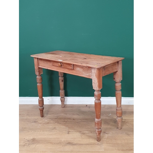 473 - A Pine side table fitted single drawer A/F 2ft 4