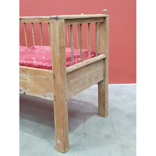 495 - A rustic pine Continental Childs Bench, A/F, 2ft 4